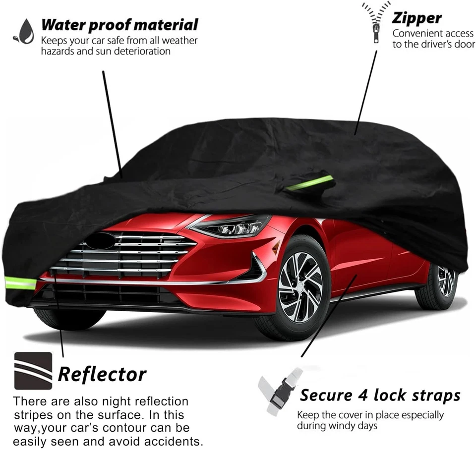 for Hyundai Sonata 2006-2024 Waterproof Car Cover Snow Rain Dust Hail Protection Foto 2 de 4