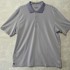 UNTUCKit Polo Shirt Mens XL Purple White Stripe Performance Golf Stretch