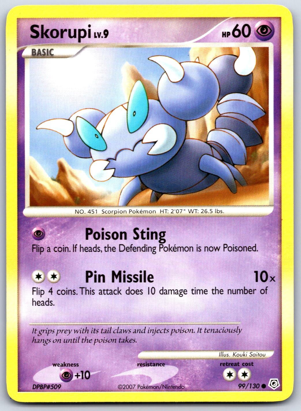 Skorupi 99/130 Common Diamond & Pearl Pokemon Near Mint