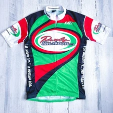 Louis Garneau Men’s Cycling Jersey S Green Red Bike SS Half Zip Purely Custom