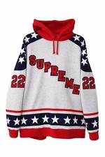 FW22 Supreme Hockey Hooded Sweatshirt Grey Size S