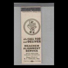 Matchbook Cover Bear Wheel Alignment Meachem Alignment Service Chillicothe Oh