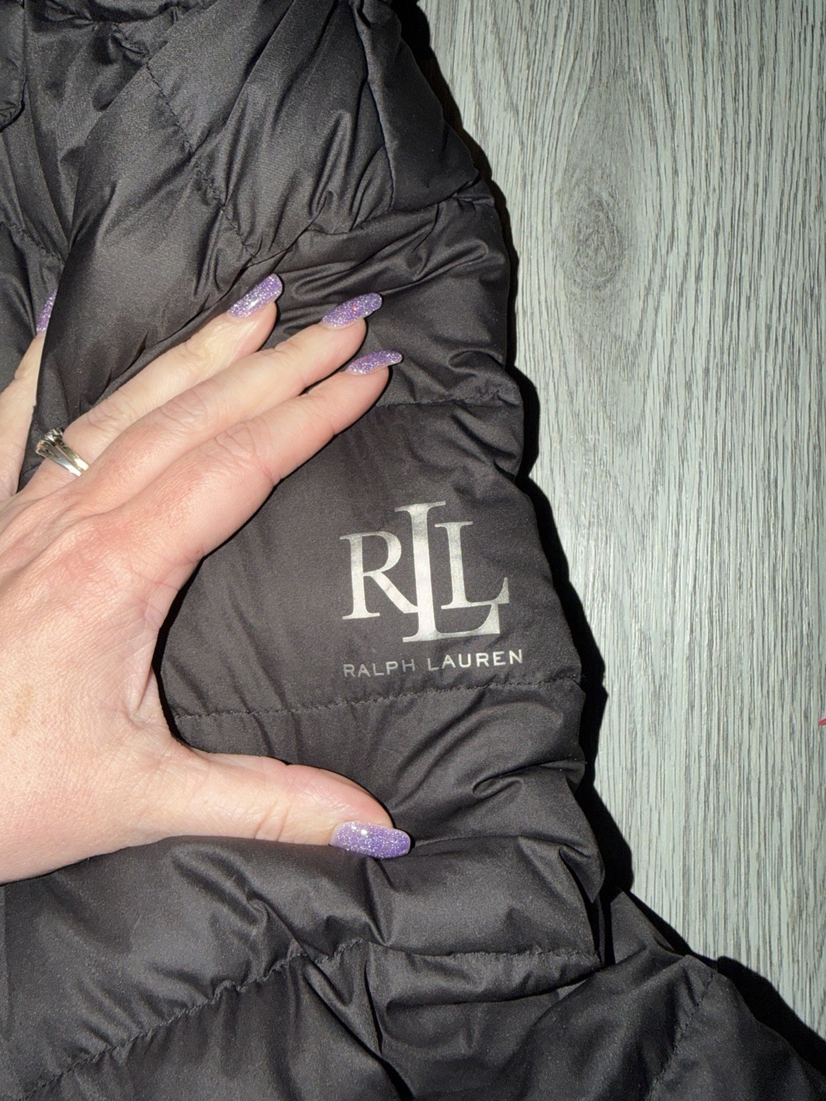 RALPH LAUREN quilted Maxi Coat Black  Size Small RRP £319 image 2