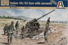 1:72 Italeri Italian 90/53 Gun C/Fig.Kit IT6122 Modellino