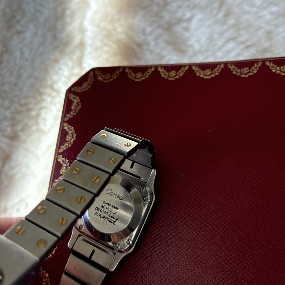 Cartier Santos Galbee Mujer Dos Tonos Logo Hebilla Acero Oro 18k Foto 2 de 4