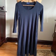 GAP jersey stretch dress long sleeve knee length black size XS