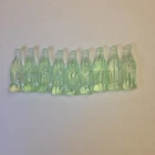 LOT of 9 Vintage Green Plastic Coca-Cola Miniatures 1.5" Tall Coke Bottles Mini