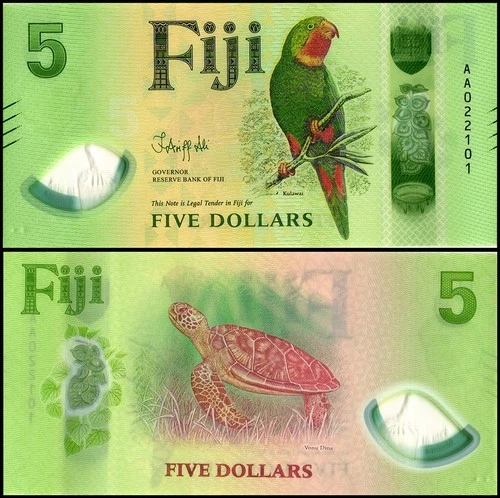 Fiji 5 Dollars, 2026 ND, P-125, UNC, Polymer