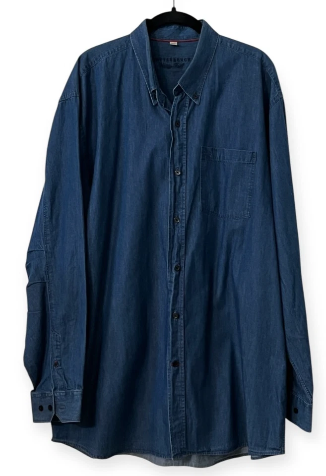 Cutter & Buck Men's XL Denim Shirt Vintage Twill Button Down Long Sleeve - Image 2 of 4