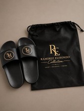 Ramirez Elisondo Slide Sandals Black Logo Sli...