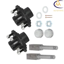 Pair of For 2000 lb Trailer Axle Kits 5 on 4.5" Bolt Hub & 1" Square BT8 Spindle