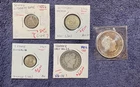 4 Silver Coins & A One Ounce Silver Round