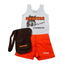 New Women s Hooters Girl Uniform Tank Shorts Pouch Clearwater Florida Small