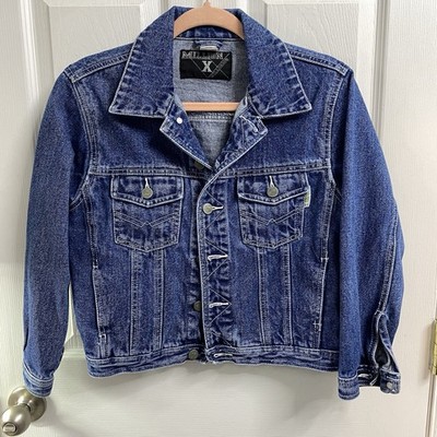 Million X Women s Vintage Blue Denim Y2k  Jean Cropped Jacket Sz. S-see Msrmnts.