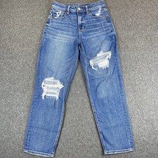 American Eagle Womens Distressed Mom Jeans Size 4 Regular Medium Wash Stretch