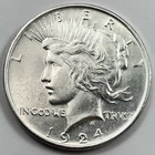 1924-P $1 Peace Dollar 90% Silver Philadelphia US Coin- LUSTER!