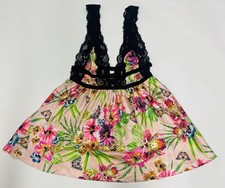 Victoria's Secret 2012 satin floral butterfly lace babydoll night dress sz m NWT