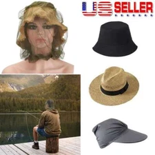 Anti-Mosquito Bug Bee Insect Head Net Hat Cap Sun Protection Fishing Hiking Lot