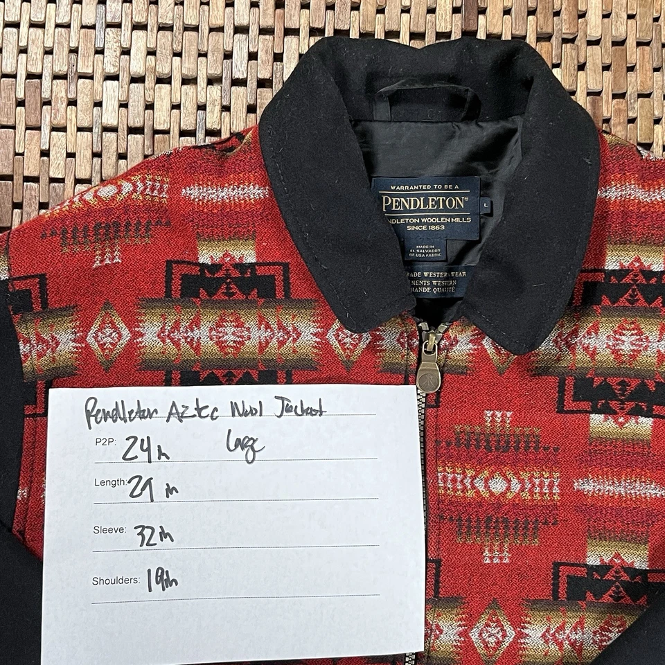 Men’s Pendleton High Grade Western Wear Navajo Aztec Wool Jacket Size Large L - Image 4 of 4