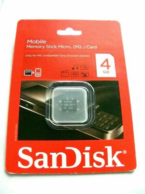 4GB Memory Stick Micro M2 Card ( 4 GB MS Micro M2 Karte ) SanDisk Neu ;