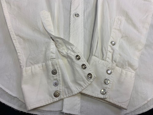Vintage 50s 60s H Bar C Western Pearl Snap Shirt Embroidered Revolvers Mens S/M - Picture 8 of 15