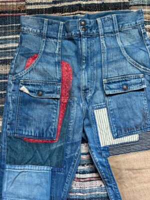 Kapital Kountry Smile Patchwork Denim Jeans Blue Size 34 F/S from