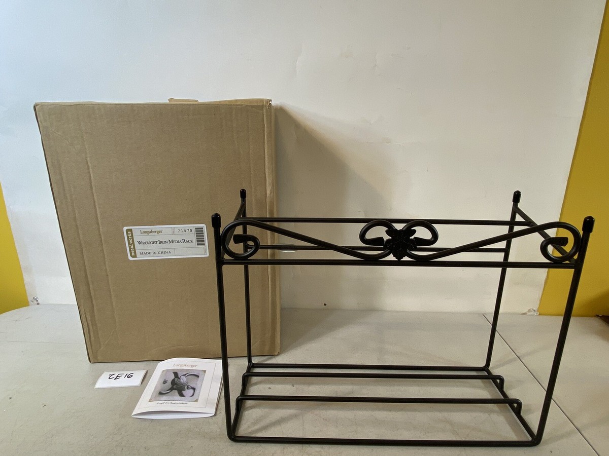 Longaberger New Wrought Iron Media Rack 71470 Black 2E16 | eBay