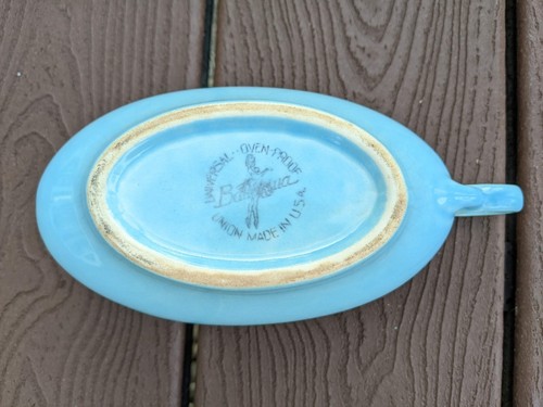 Universal Potteries Ballerina Periwinkle Blue Mid Century 1950s Gravy Boat - Picture 6 of 8