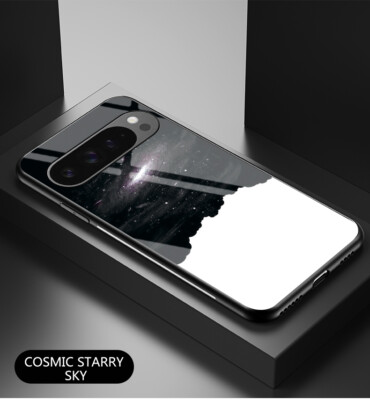Starry Tempered Glass Phone Case For Google Pixel 9 Pro XL 9A 8 Pro 7 Slim Cover