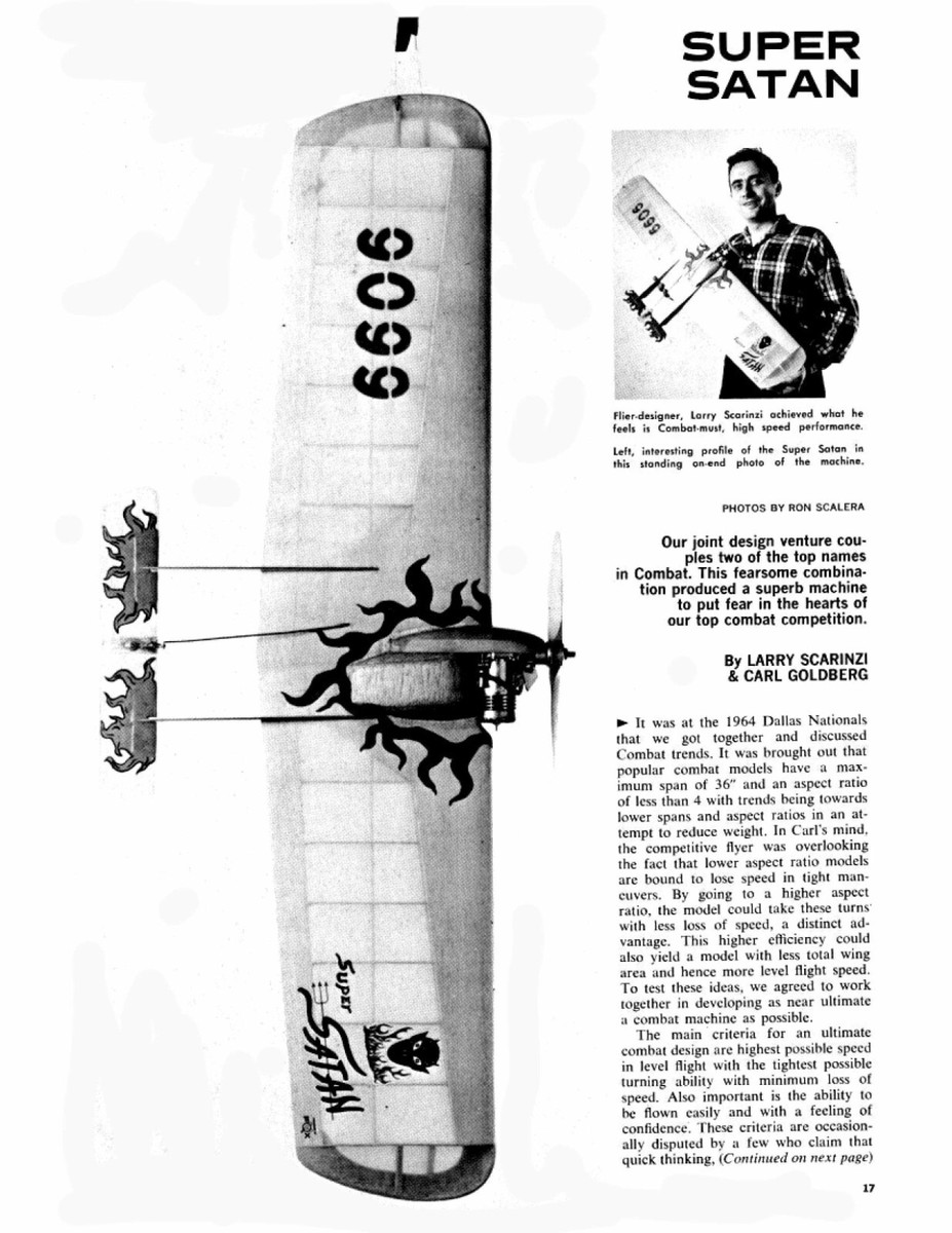 Carl Goldberg Model Airplane Plans (UC): Super Satan 39