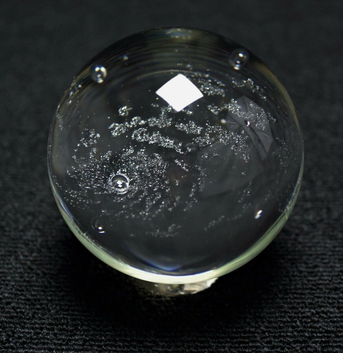 Steuben Crystal Galaxy Sphere Paperweight Vintage Art Glass Donald