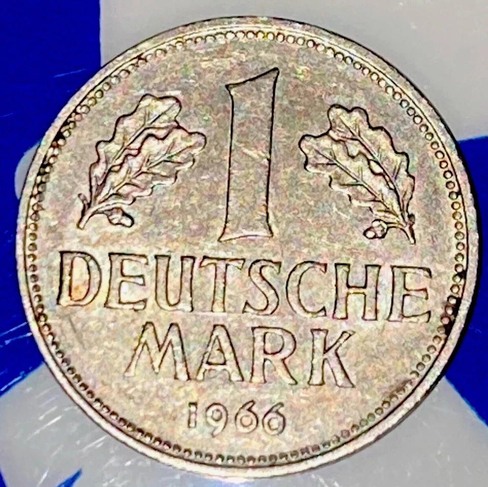 1 moneda de Alemania 1966 Deutsche Mark J Mint "Solo 12M acuñada" ¡Hermosa! Foto 2 de 2