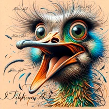 Digital Art Picture Animals Birds Ostrich Anime Wallpaper Desktop Background