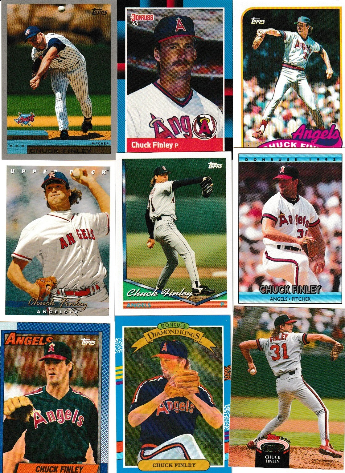 CHUCK FINLEY Lot Of 12 NM Baseball Cards 26 77 99 147 128 145 225 255 