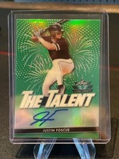 2020 LEAF VALIANT JUSTIN FOSCUE THE TALENT AUTOGRAPH AUTO GREEN /99
