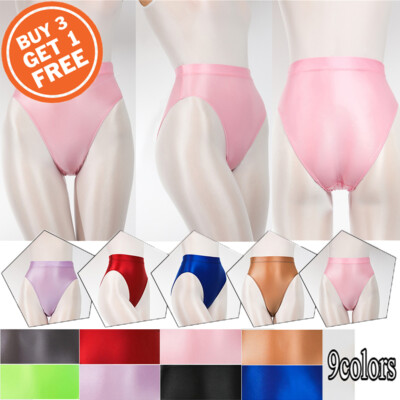 Damen Herren Seidig Glänzend Satin Lack-Optik Höschen Slip Unterwäsche US  
