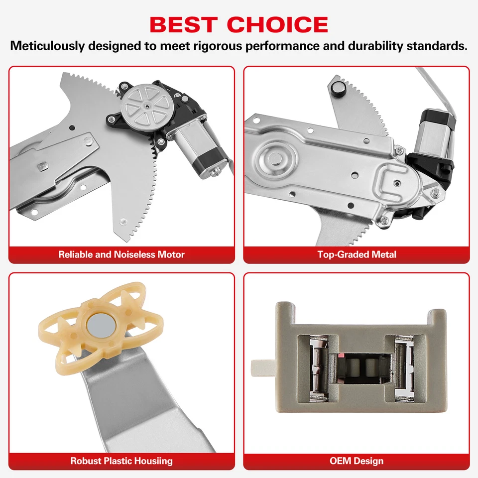 Front LH RH For Ford Bronco F100 F150 F250 F350 Power Window Regulator w/ Motor - Image 2 of 4