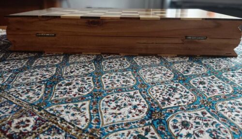 Backgammon(HANDGEFERTIGT) , Massivholz WALNUSS aus Persien(Sanandaj) 51×50×8,5cm - Bild 5 von 15