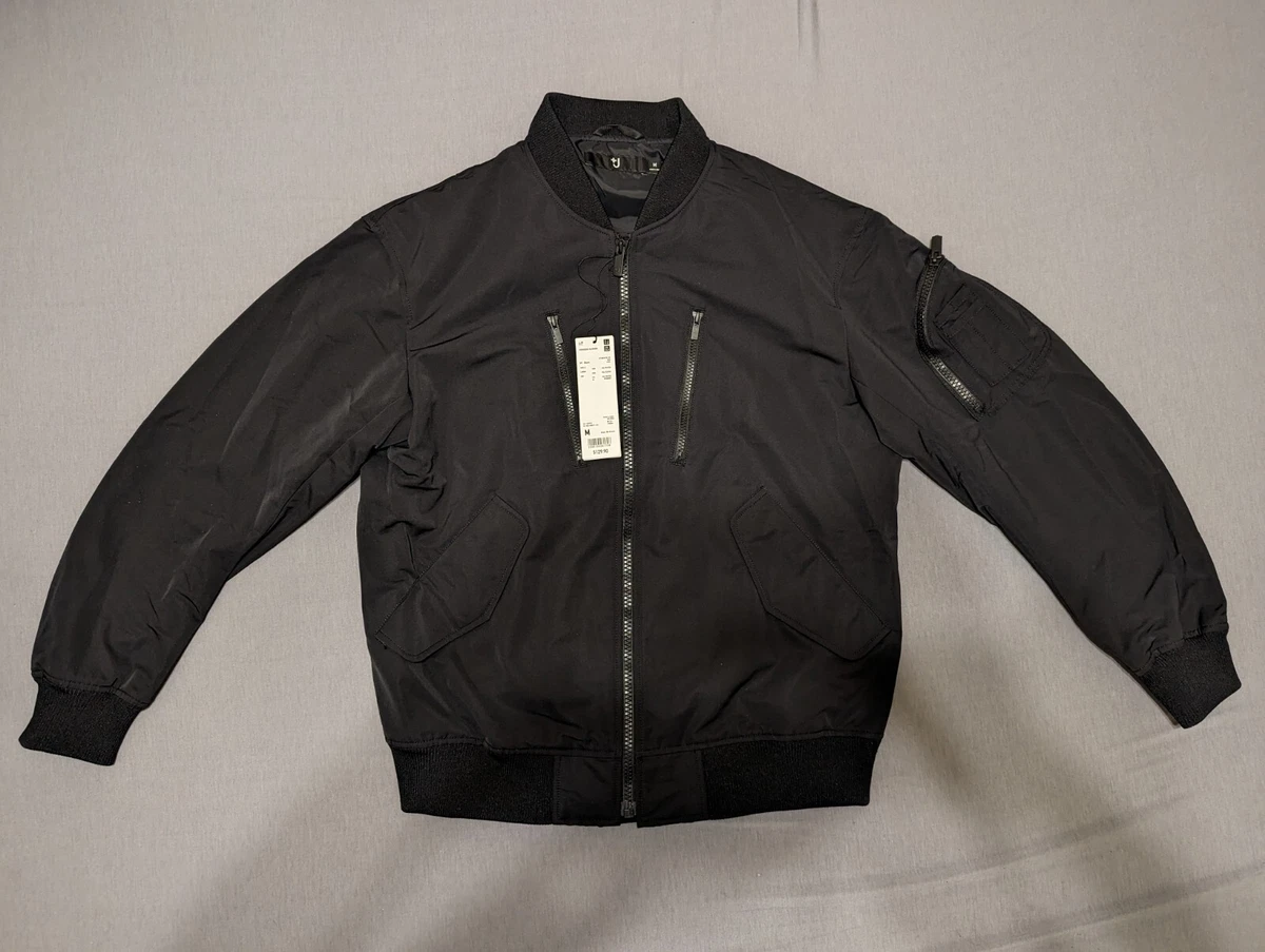 Uniqlo black cheap bomber jacket