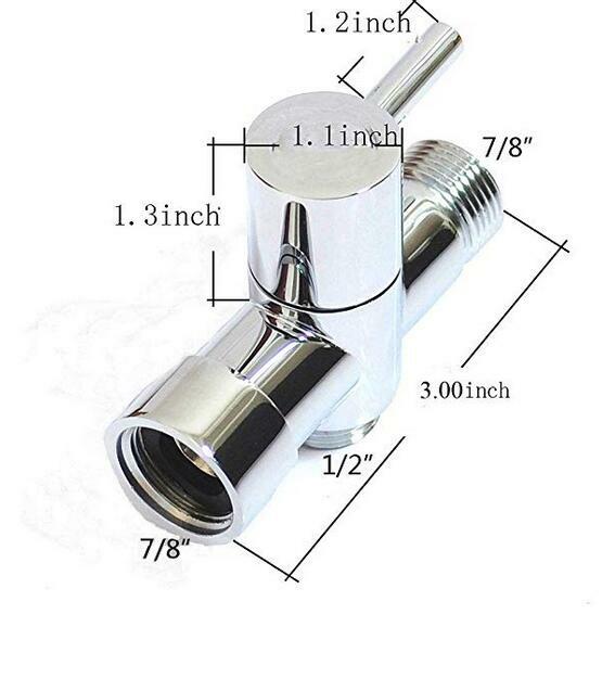 Bidet Brass 7/8" TAdapter & ShutOff Valve For Bathroom Toilet Bidet