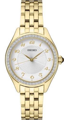 VTG Seiko Watch Womens 25mm Black Gold Tone Diamond Accent  display picture 3