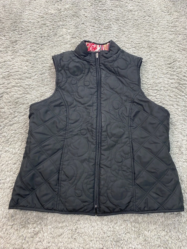 Chaleco Westbound Mujer Mediano Pequeño Rojo Cachemira Cremallera Completa Chaqueta Reversible Foto 4 de 4