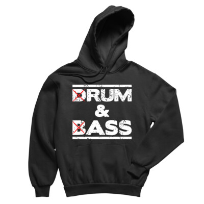 Drum & Bass Hoodie,Grunge Style DJ Music Sweatshirt,Rave Party EDM Pullover Gift