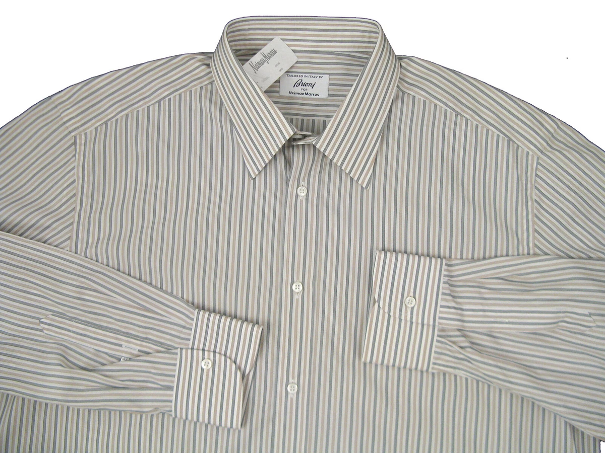 Brioni striped poplin shirt - White