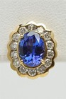 Stunning 18K Yellow Gold 3.6ct Tanzanite & 1.12ctw Diamond Halo Earrings — photo 4