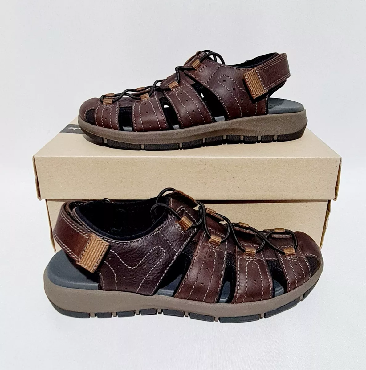 Eksisterer Kæmpe stor Skuffelse CLARKS BRIXBY COVE BROWN LEATHER SANDALS MENS ACTIVE WALKING SUMMER SHOES |  eBay