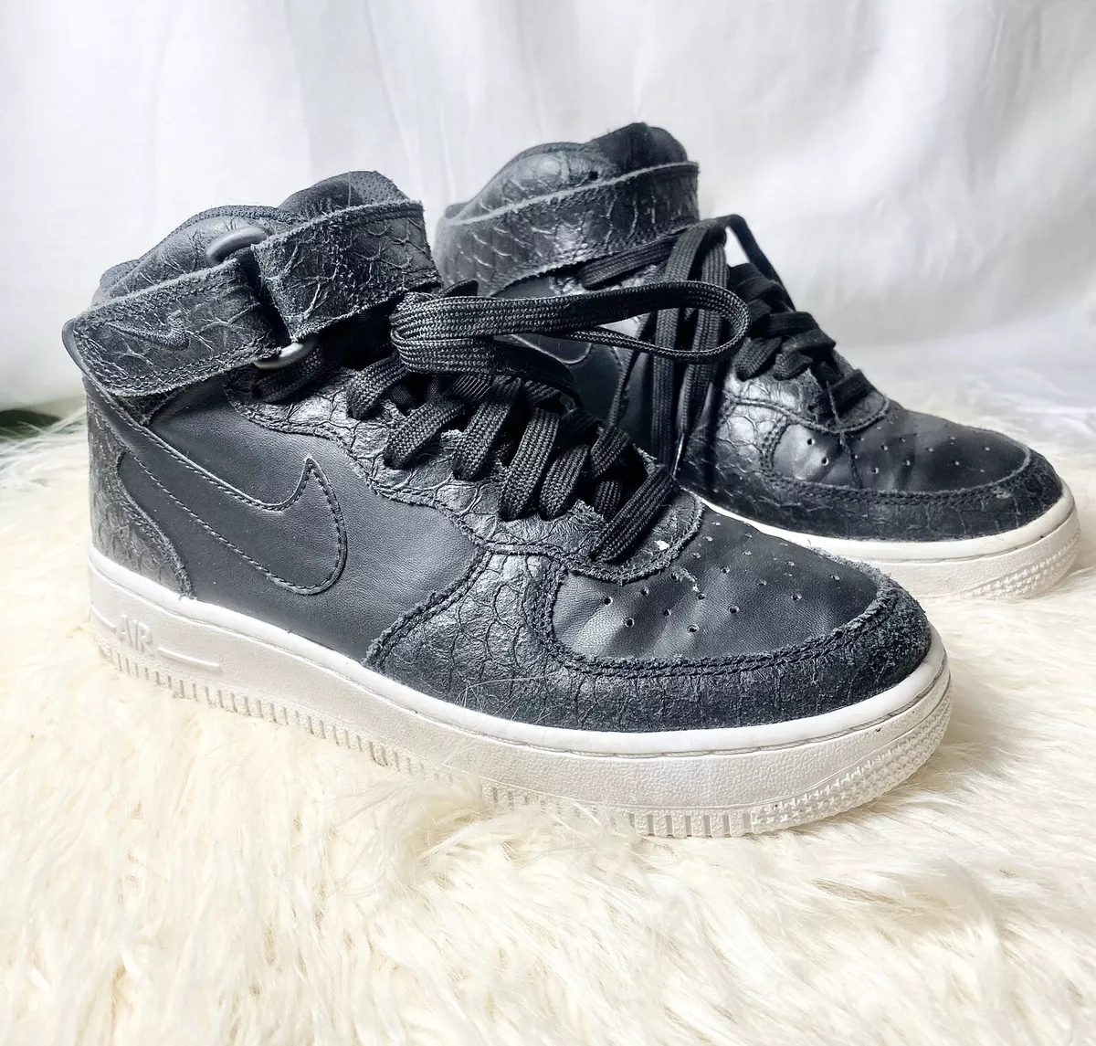 Nike Air Force 1 LV8 Size 4Y Women 5.5 Black Sneakers 820342-001 | eBay