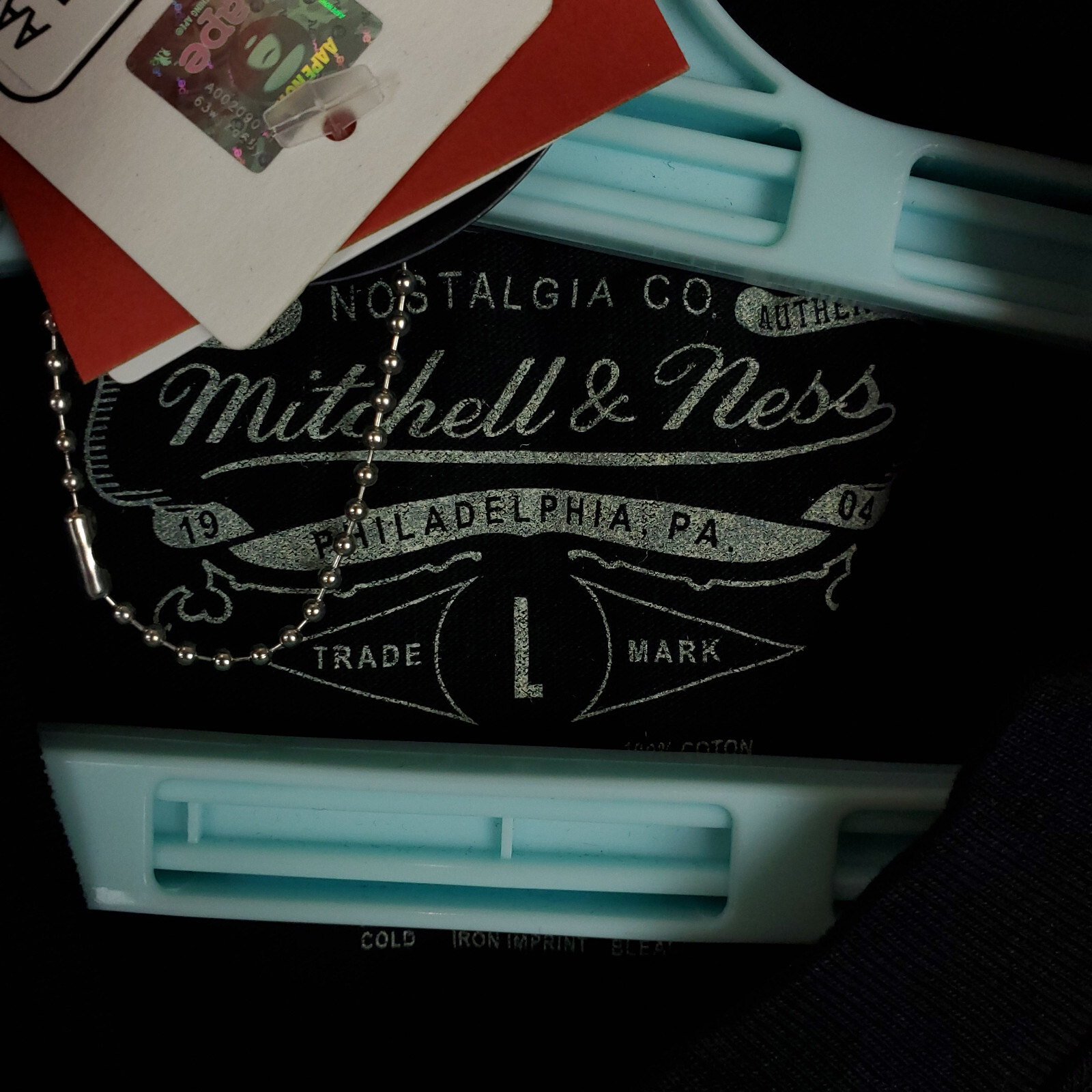 AAPE BAPE NBA All-Star Mitchell & Ness Large Shirt #88 Red Blue Stars Black NWT thumbnail 6