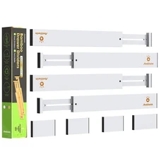 ANTOWIN Bamboo Drawer Dividers Organizers, Expandable Drawer Separators Split...