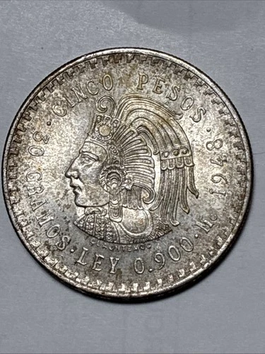 Photo of a 1948 Mexico 5 Pesos Silver from an eBay listing that sold on Jul 23, 2026